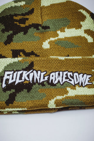 Fucking Awesome Stamp Cuff Beanie (Camo)