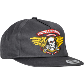 Powell Peralta Winged Ripper Snapback Hat (Charcoal)