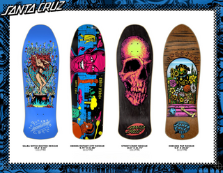 Santa Cruz Spring 2027 reissue skateboard retro decks slab witch doctor blue obrien mutant city black neon street creep black woodgrain dresses pup brown woodgrain online canada usa