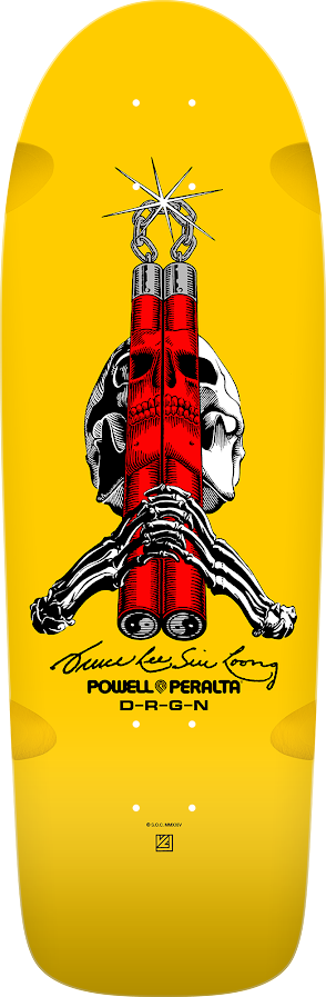 Powell Peralta Skull & Nunchucks Bruce Lee Collab Deck Yellow (10x30) PRE-BOOK