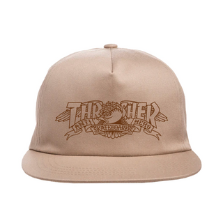 Thrasher X Anti Hero Mag Banner Snapback Hat (Khaki)