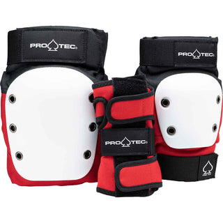 Pro-Tec Junior Pad Set 3 Pack (Red/White/Black)