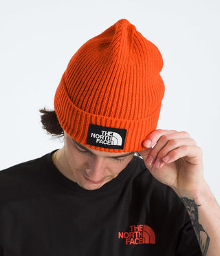The North Face Logo Box Cuffed Beanie (tnf orange)
