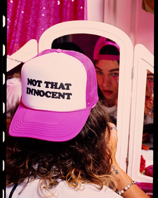 Britney Spears X Welcome Innocent Puff-Print Trucker Hat (Pink White)