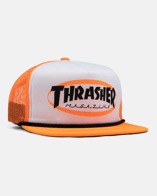 Thrasher Ellipse Mag Logo Trucker Rope Hat (Orange)