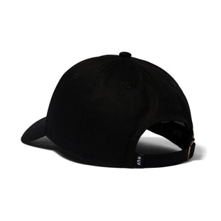Huf Long Shot 6 Panel Strapback Hat (Black)