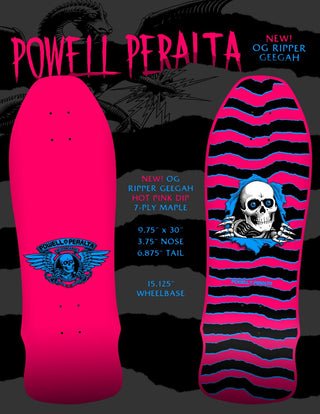 POWELL PERALTA OG GEEGAH RIPPER HOT PINK (9.75) PRE-BOOK