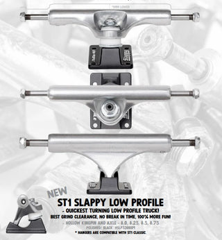 Slappy ST1 Hollow Low Profile Trucks (Silver/Black)