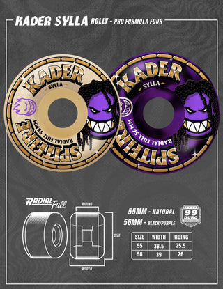 Spitfire F4 99D Kader Rolly Radial Full Swirl Wheels (56mm)
