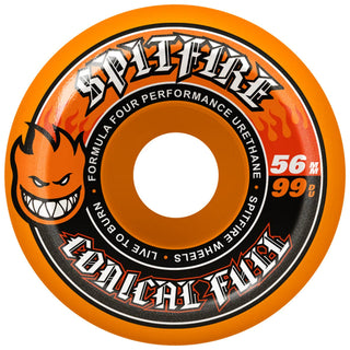 Spitfire Formula Four Conical Full 99D Wheels (56mm) Orange