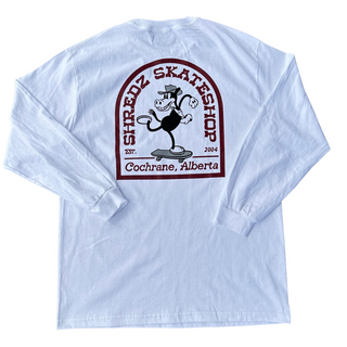 Shredz Rubber Horse L/S T-Shirt (White/Burgundy)