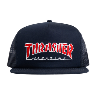 Thrasher Embroidered Outlined Mesh Hat (Navy)