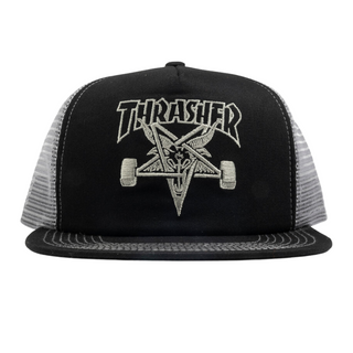 Thrasher Embroidered Skate Goat Trucker Hat (Black/Grey)