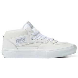 VANS DAZ HALF CAB LEATHER SKATE SHOES (WHITE)