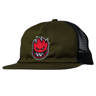 Spitfire Bighead Fill Snapback Hat (olive/black)