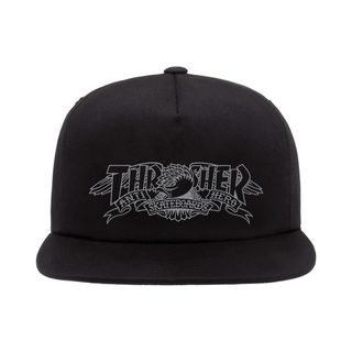 Thrasher X Anti Hero Mag Banner Snapback Hat (Black)