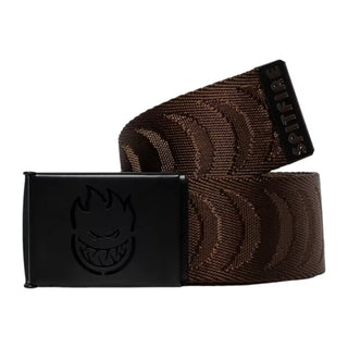Spitfire Bighead Cut Out Crescent Jacquard Web Belt (Brown/Black)