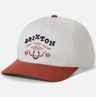 Brixton Beekman Snapback Hat (off white/rust)