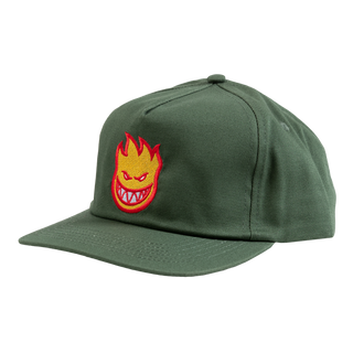 Spitfire Bighead Fill Snapback Hat (Dark Green/Red/Gold)