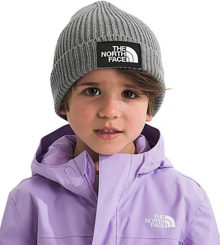 The North Face Kids Logo Box Cuffed Beanie (TNF Medium Grey Heather)