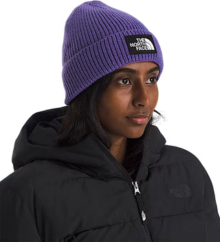 The North Face Logo Box Cuffed Beanie (peak purple)