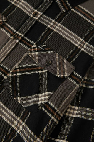 Brixton Bowery Flannel Shirt (Black/Char/Pine)