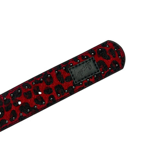 Loosey Cheetah Rivet Belt (Burgundy)
