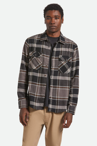 Brixton Bowery Flannel Shirt (Black/Char/Pine)