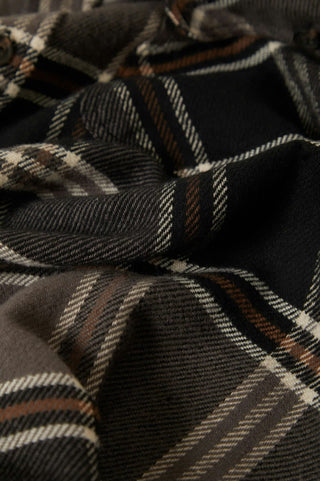 Brixton Bowery Flannel Shirt (Black/Char/Pine)