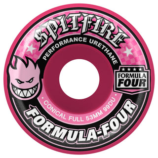 Spitfire Formula Four Conical 99D Wheels (53mm) Pink