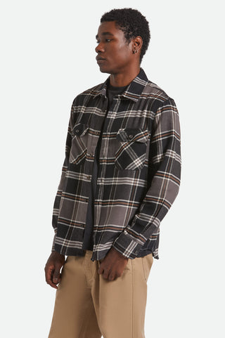 Brixton Bowery Flannel Shirt (Black/Char/Pine)