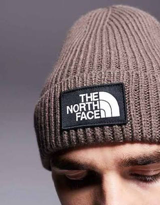 The North Face Logo Box Cuffed Beanie (smokey brown)