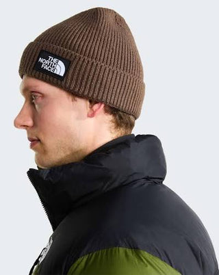 The North Face Logo Box Cuffed Beanie (smokey brown)