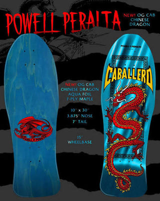 Powell Peralta CAB Chinese Dragon Reissue Aqua Foil Deck