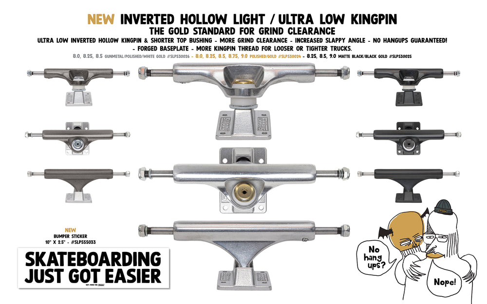Slappy ST1 Inverted Hollow Ultra Low Trucks (Silver) – Shredz