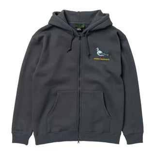 Anti Hero Lil Pigeon Embroidered Zip Hoodie (Charcoal)