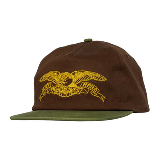 Anti Hero Basic Eagle Snapback Hat (Brown/Olive/Gold)
