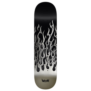Real Nicole Hause Flames Redux twin nose skateboard deck - silver