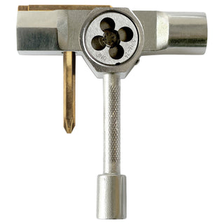 Slappy ST1 skate tool with rethreader and bearing press, silver