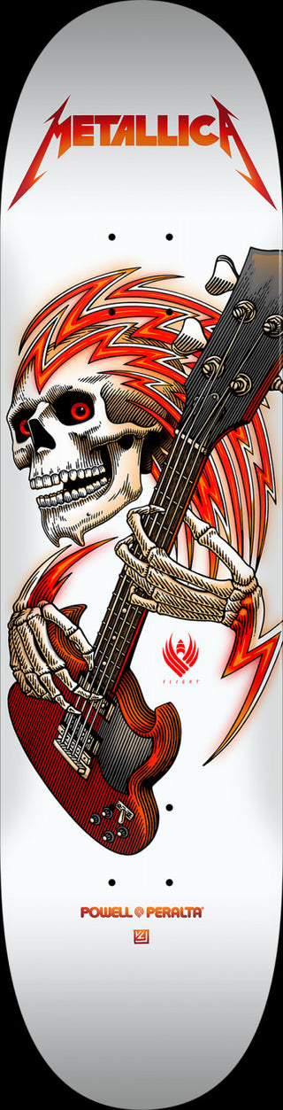 Powell Peralta Flight® Metallica Collab White Deck (8.75 x 32.95)