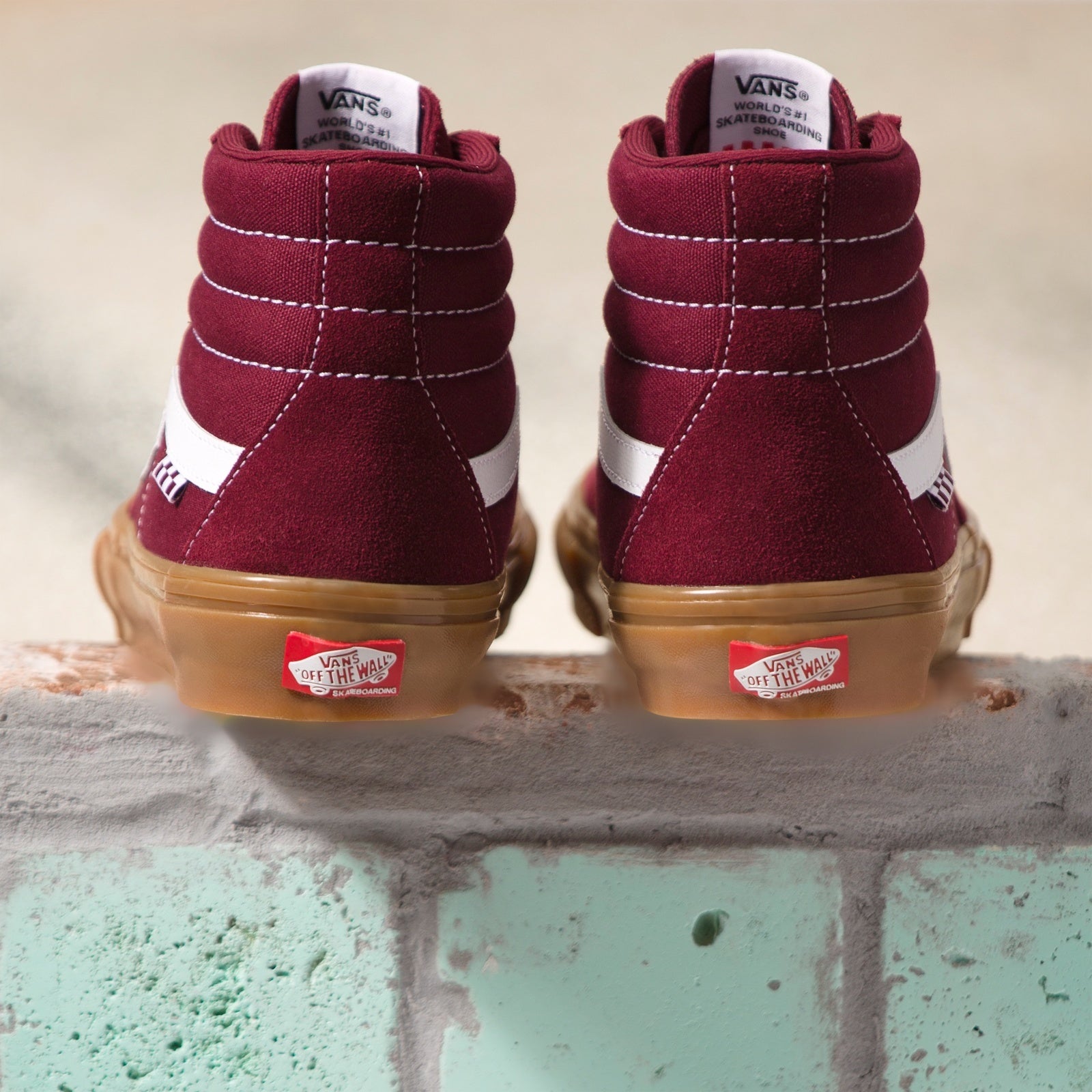 Gum Sole Red Vans High Top Vans Skate Sk8-Hi Shoes – Shredz